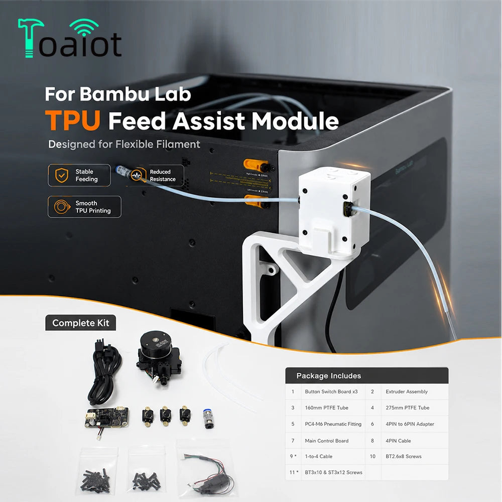 For Bambu Lab TPU Feed Assist Module Designed for Flexible Filament  Stable Feeding And Smooth Feeding For Bambu 3D Printer