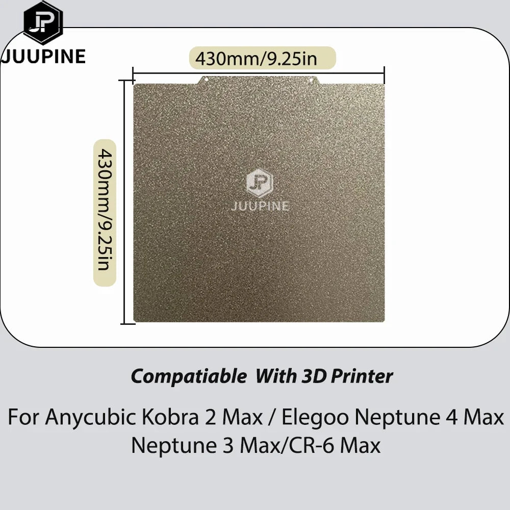 430X430mm PEI PEO PEI Textured Smooth Double Side 430x430 Build Plate Kobra 2 Max Plate for Elegoo Neptune 4 Max Build Plate