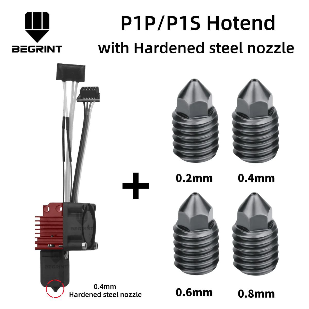 Complete Hotend Assembly Hotend For Bambu Lab X1 X1C P1P P1S with Fan Upgrade 2.0 with Nozzle Complete Bamboo Lab X1 Carbon