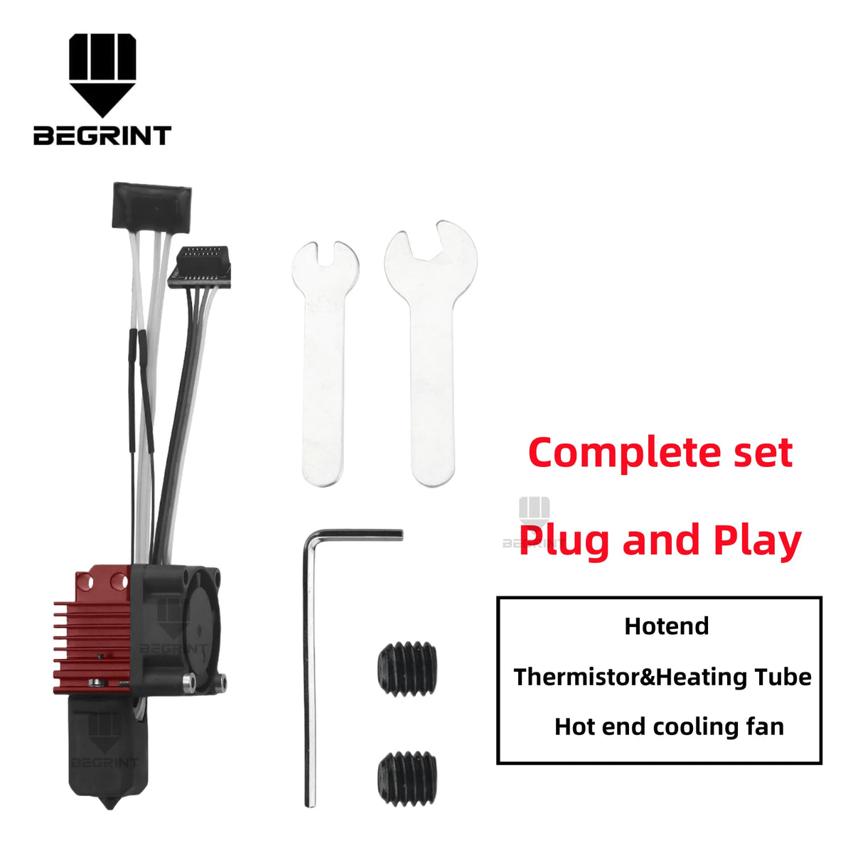 Complete Hotend Assembly Hotend For Bambu Lab X1 X1C P1P P1S with Fan Upgrade 2.0 with Nozzle Complete Bamboo Lab X1 Carbon