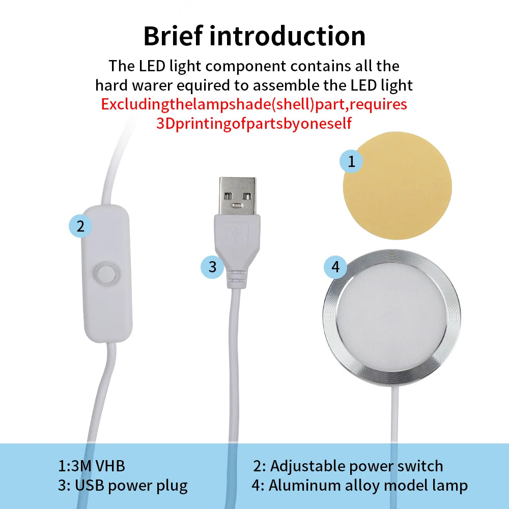 For Bambu Lab Led Lamp Kit 001 Maker Supply Bambulab Light Kit Led Light Parts Diy Model Without 3d Printing Accessories