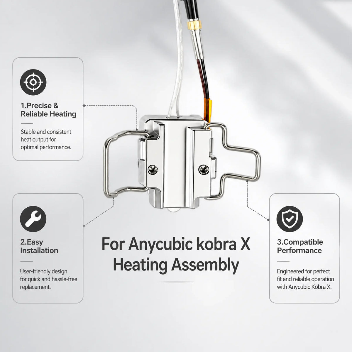 Hotend Heating Assembly For Kobra X New upgrade Hotend Heating Assembly High Quality Ceramic Heater Thermistor KX 3D printer