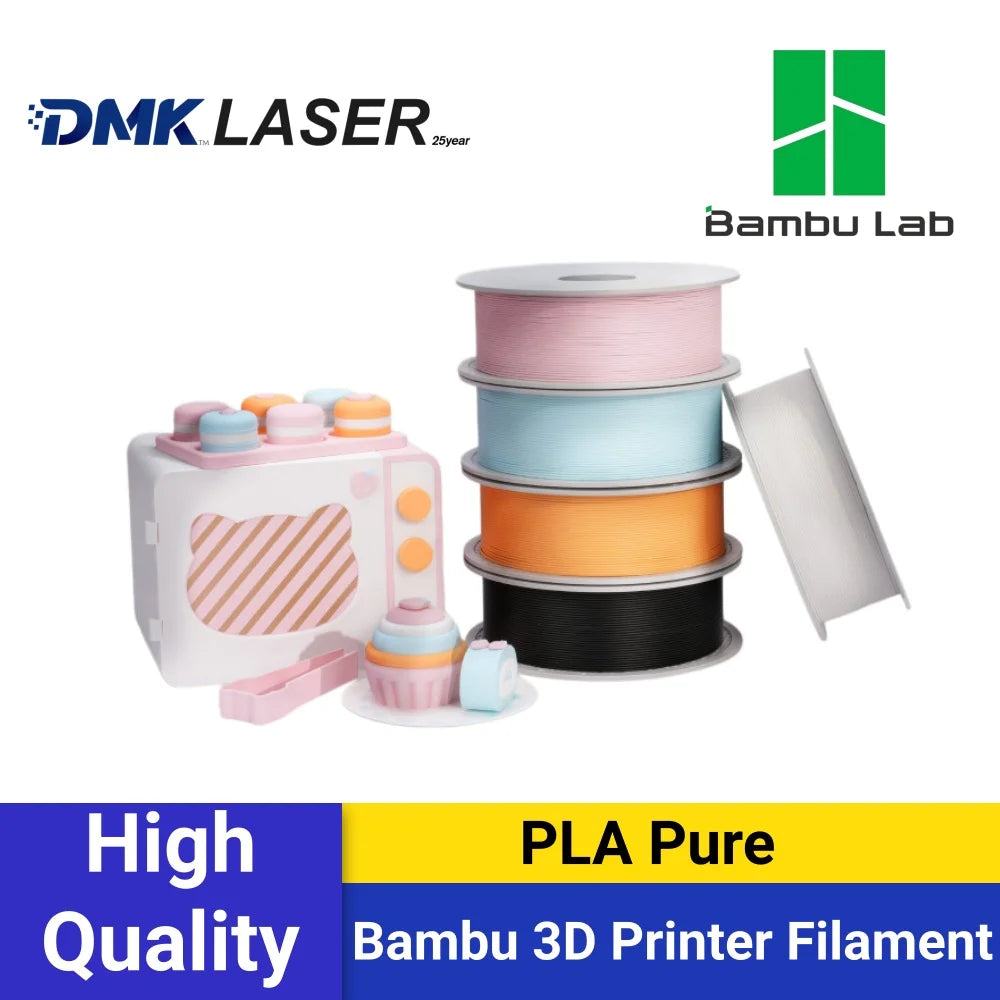 Bambu Lab original PLA Pure 3D Filament, Food-Contact Safe, Matte, Toy-Safe, Eco-Friendly, RFID-Enabled 1KG