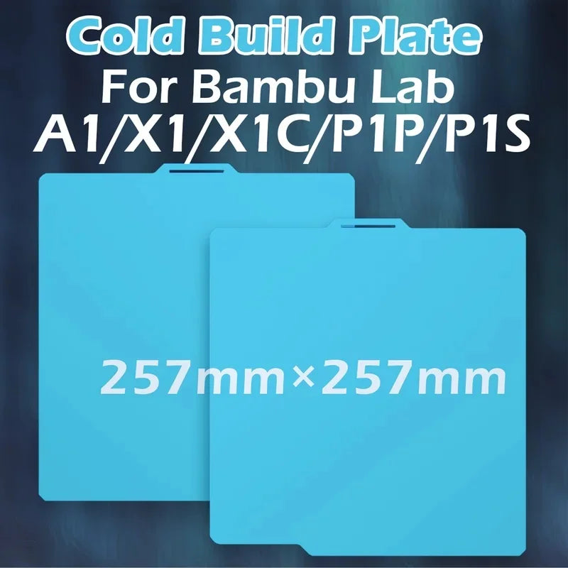 For Bambu Lab Cold Plate Low Temperature Plate For Bambu Lab A1 X1 X1C P1P P1S Spring Steel 257x257 Double Sided Bambulab P1 X1