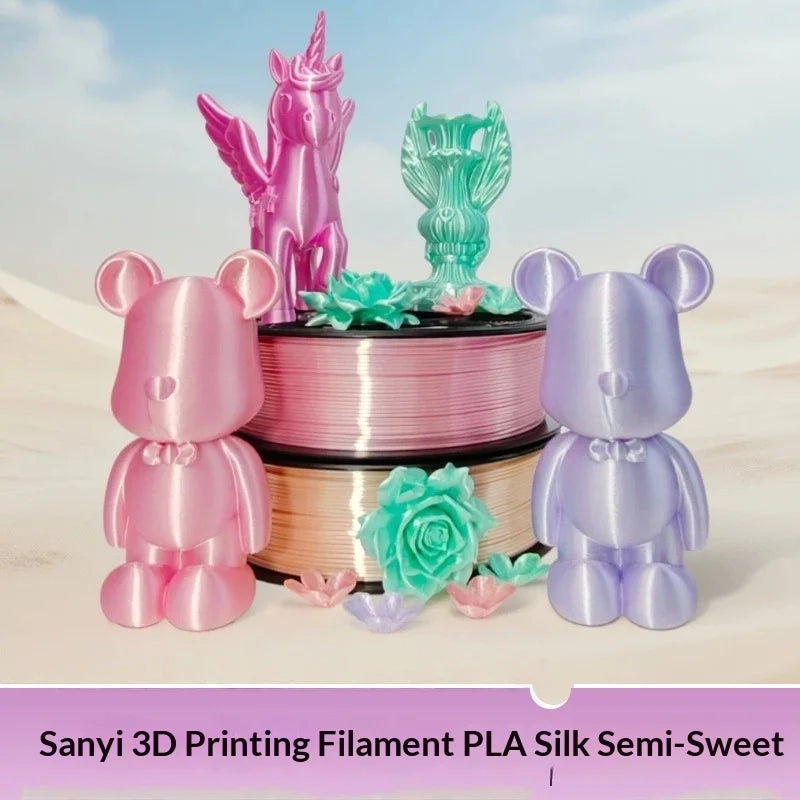 PLA Silk Filament 1.75mm 1kg Half Sugar Color for Bambu Lab Creality 3D Printer Materials Refill Spool Consumables
