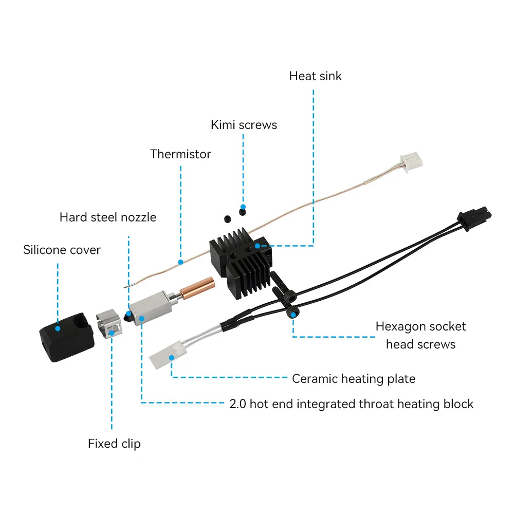 Upgraded Hotend Kit For Qidi X Plus 3 / X Max 3 / X Smart 3 / Q1 Pro Hot End Kit 24V 60W Kobra 2 Plus/2 Max/2 Neo/2 Pro