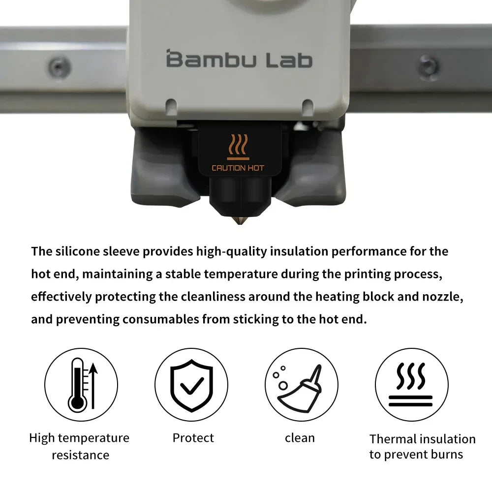 Bambu Lab A1/A1 Mini Hotend Heater Block Silicone Socks High Temperature Extruder Heating Block Silicone Cover 3D Printer Parts
