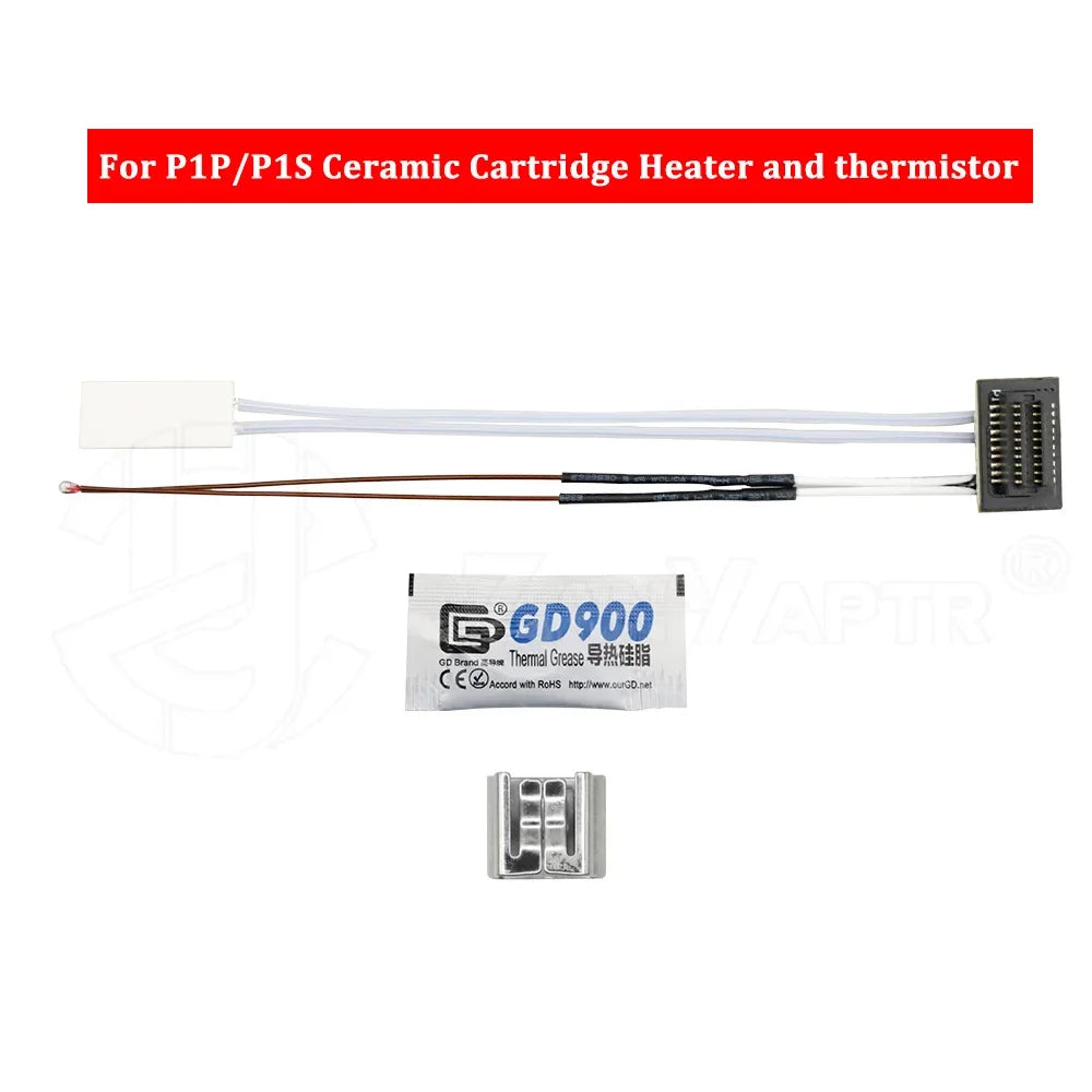 Bambu Lab P1P P1S X1C Hotend Accessory, 24V 65W Ceramic Heater with Thermistor Temperature Sensor