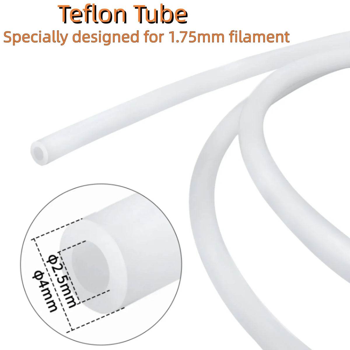 For Bambu Lab PTFE Tube for 1.75mm filament with Cutter for Extruder,2.5mm IDx4mm OD Length Tube for Bambu Lab A1/P1P/P1S/X1C
