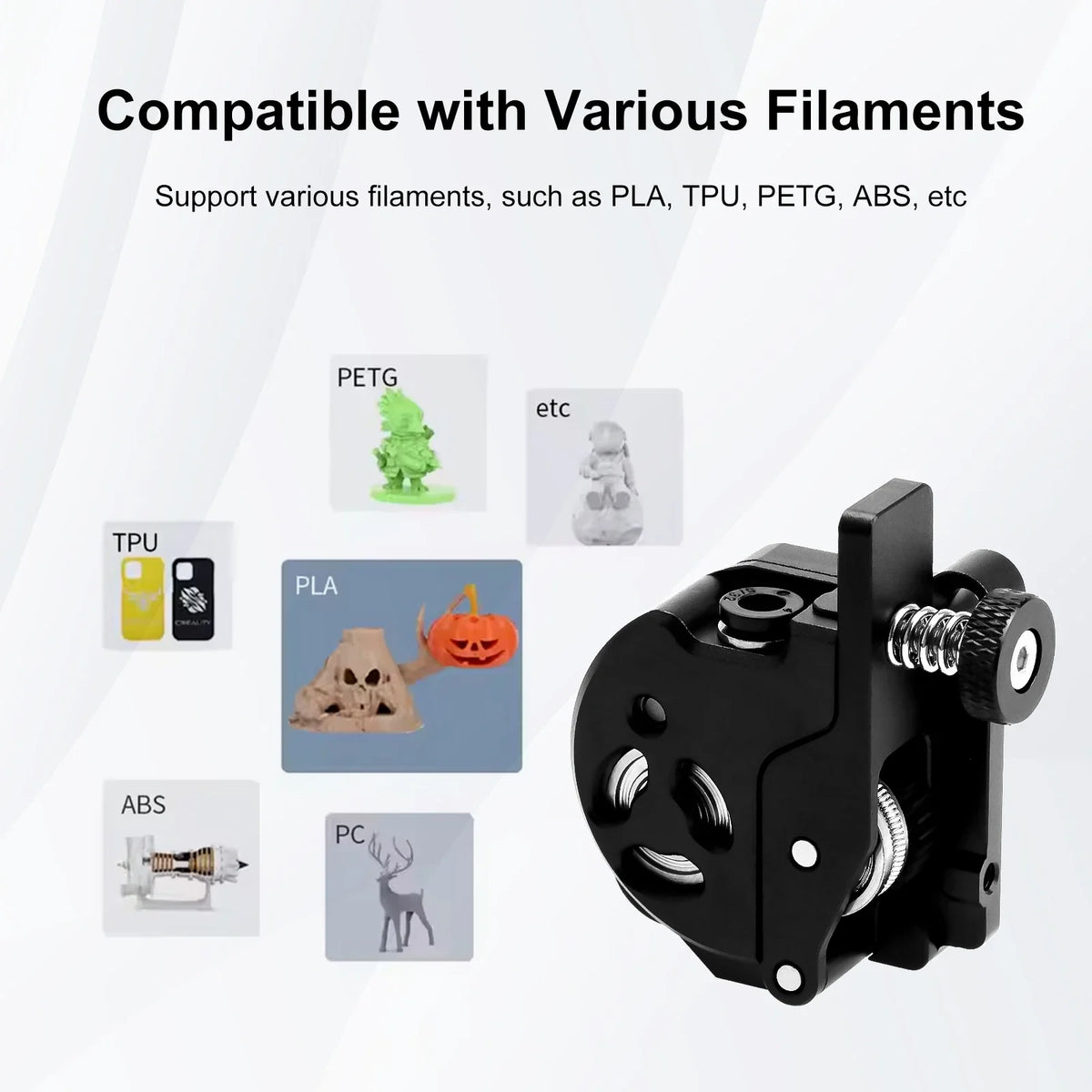 Extruder for Creality K1/K1C/K1 Max–Extrusion Mechanism with Motor, Dual-Gear Drive Stable and Compatible with Various Filament