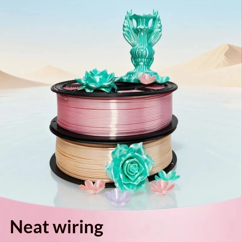 PLA Silk Filament 1.75mm 1kg Half Sugar Color for Bambu Lab Creality 3D Printer Materials Refill Spool Consumables