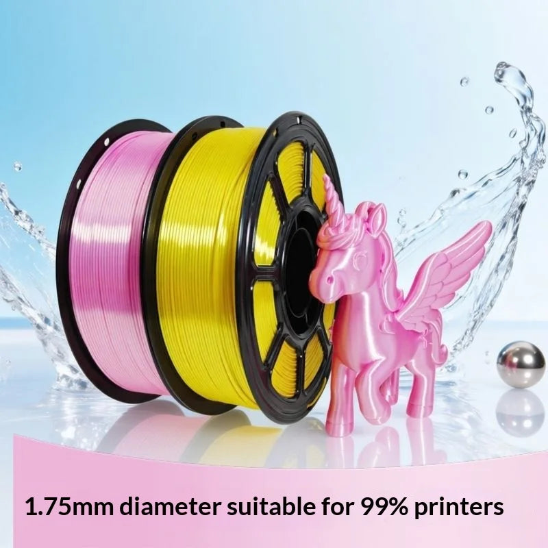 PLA Silk Filament 1.75mm 1kg Half Sugar Color for Bambu Lab Creality 3D Printer Materials Refill Spool Consumables