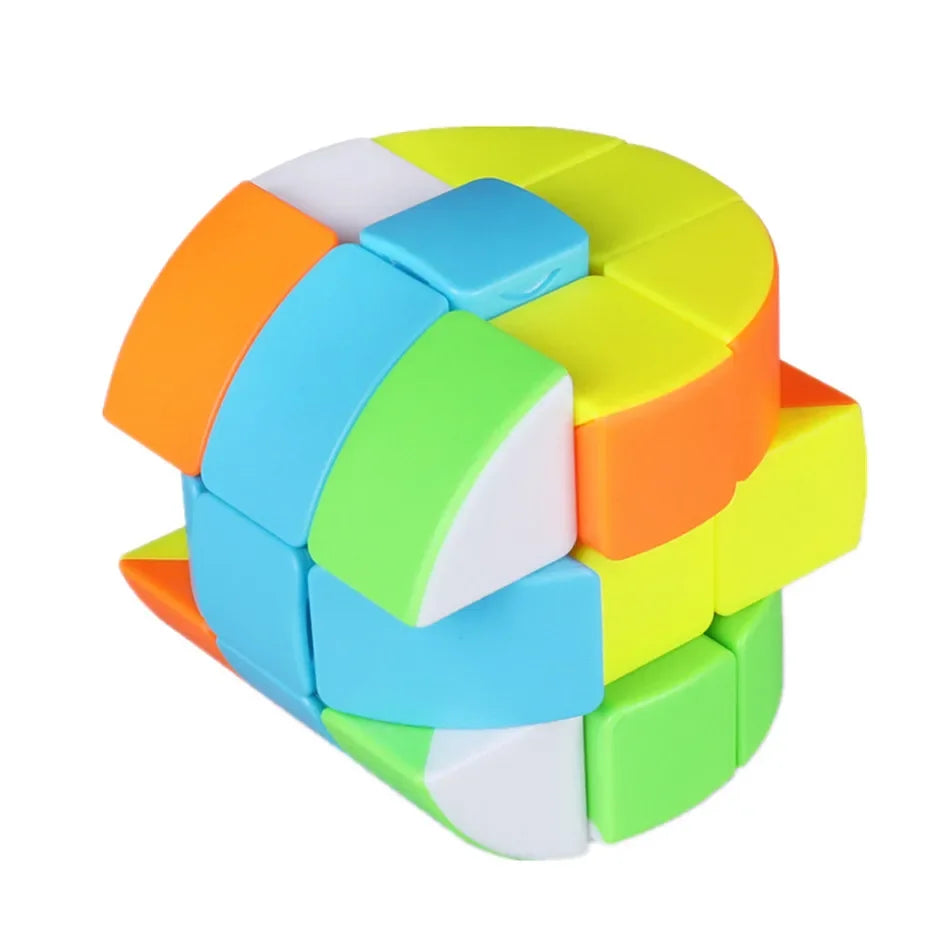 [ECube] QiYi Cylindrical Cube 3x3x3 Stickerless Strange-Shape Magic Cube Twisty Mgaic Cube Learning&amp Educational Puzzle Toys