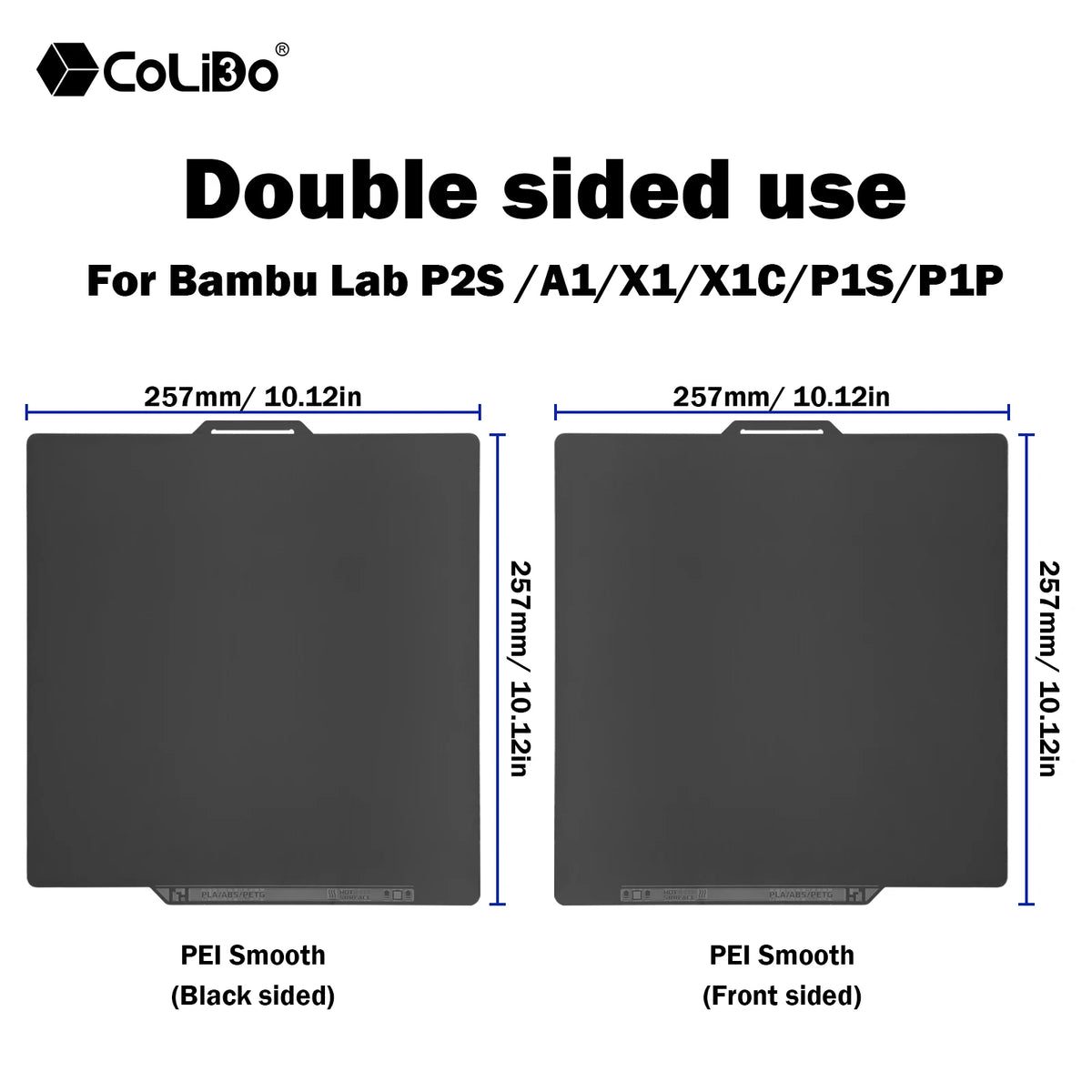 Smooth PEI Build Plate with QR Code for Bambu Lab P2S X2D X1 P1S A1 Hot Bed,Double Sided Printing for Bambu 3D Printer Platform