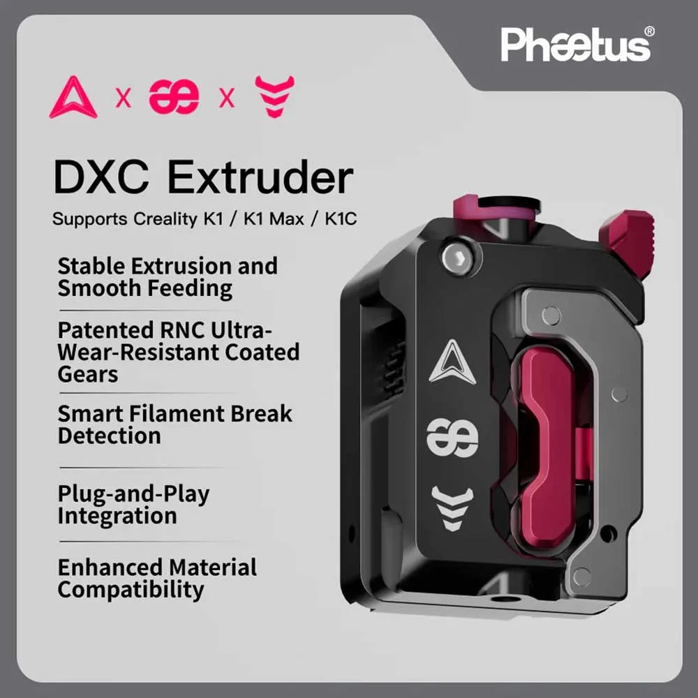 Phaetus DXC V1.1 Extruder Without Motor Extrusion Mechanism Kit For CREALITY K1 K1C K1 Max 3D Printer Part Upgrade Accessory