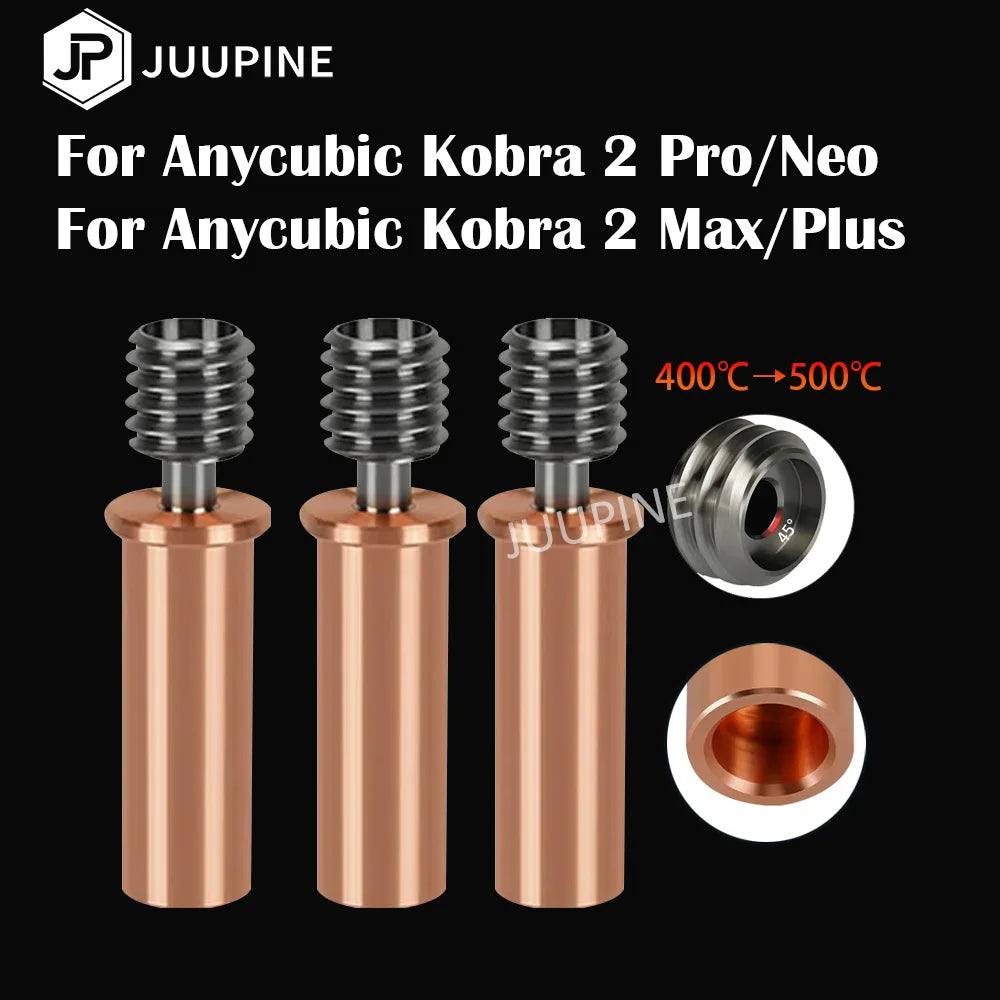 For Anycubic Kobra 2 Heatbreak Bimetal Neo Upgrades M6 Bimetal Heat Break Throat For Anycubic Kobra 2 Max Plus Hotend Throats