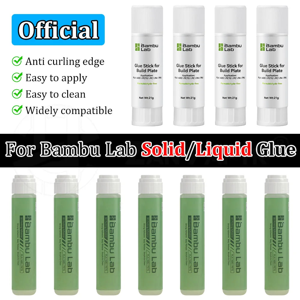 Solid/Liquid For Bambu Lab Official for Build Plate Strong Adhesion Water Soluble Low Odor Easy Clean for PLA ABS PETG ASA TPU