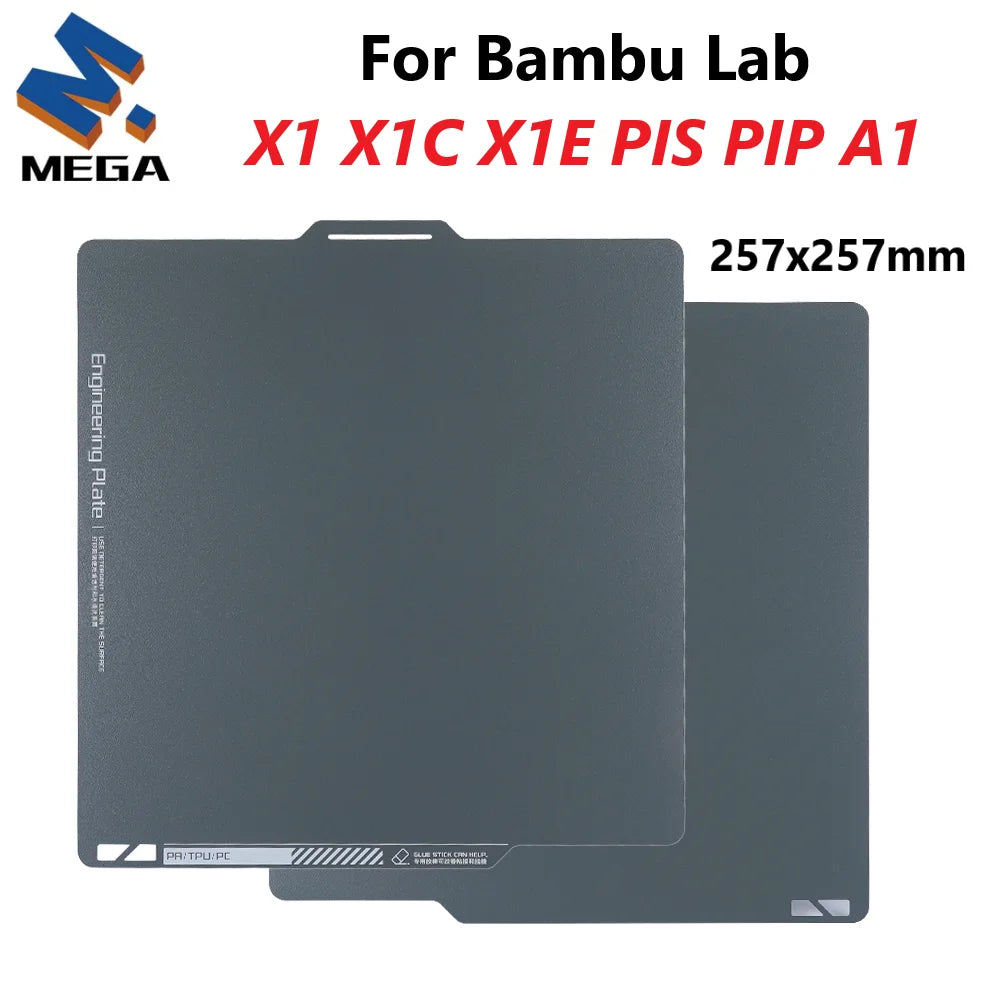 Bambulab Build Plate For Bambu Lab P1P P1S A1 X1 X1C X1E PEI Plate Smooth Bamboo Plate Lab 257x257mm Spring Steel Sheet