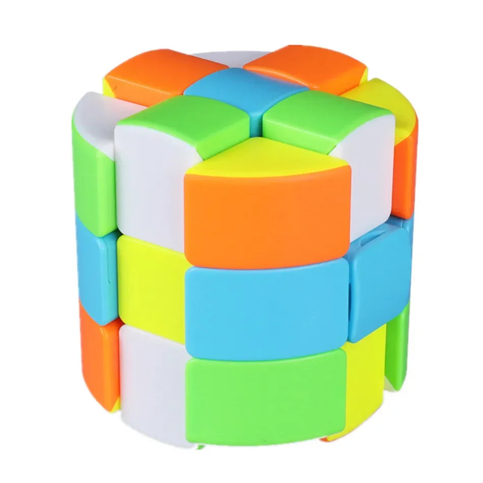 [ECube] QiYi Cylindrical Cube 3x3x3 Stickerless Strange-Shape Magic Cube Twisty Mgaic Cube Learning&amp Educational Puzzle Toys