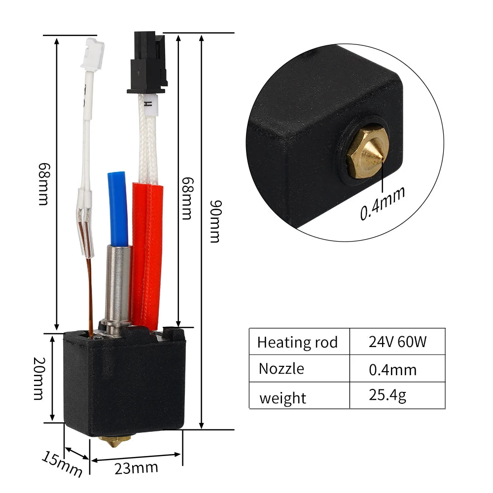 For Anycubic Kobra 2 Hotend Anycubic Kobra 2 Max Hotend Upgrade High Speed 24V 60w Ceramic Heater Thermistor Kobra 2 Pro
