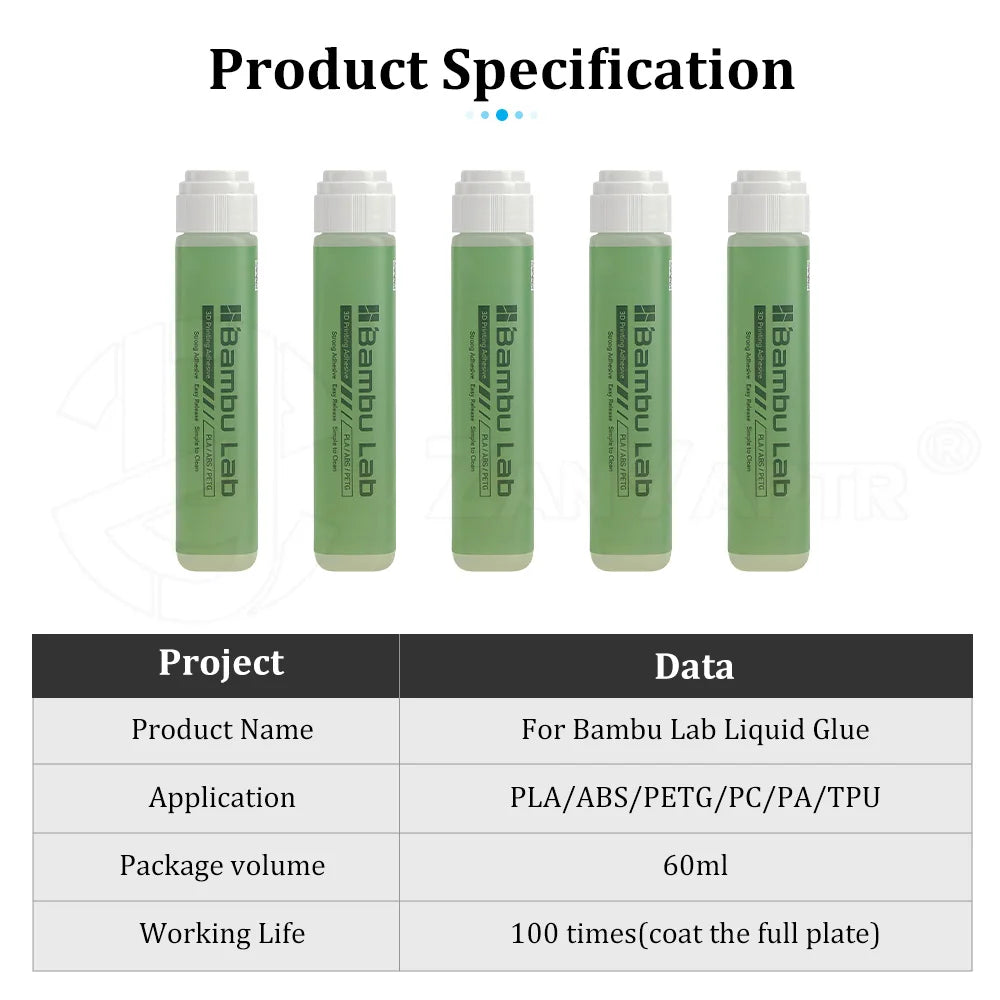 Solid/Liquid For Bambu Lab Official for Build Plate Strong Adhesion Water Soluble Low Odor Easy Clean for PLA ABS PETG ASA TPU
