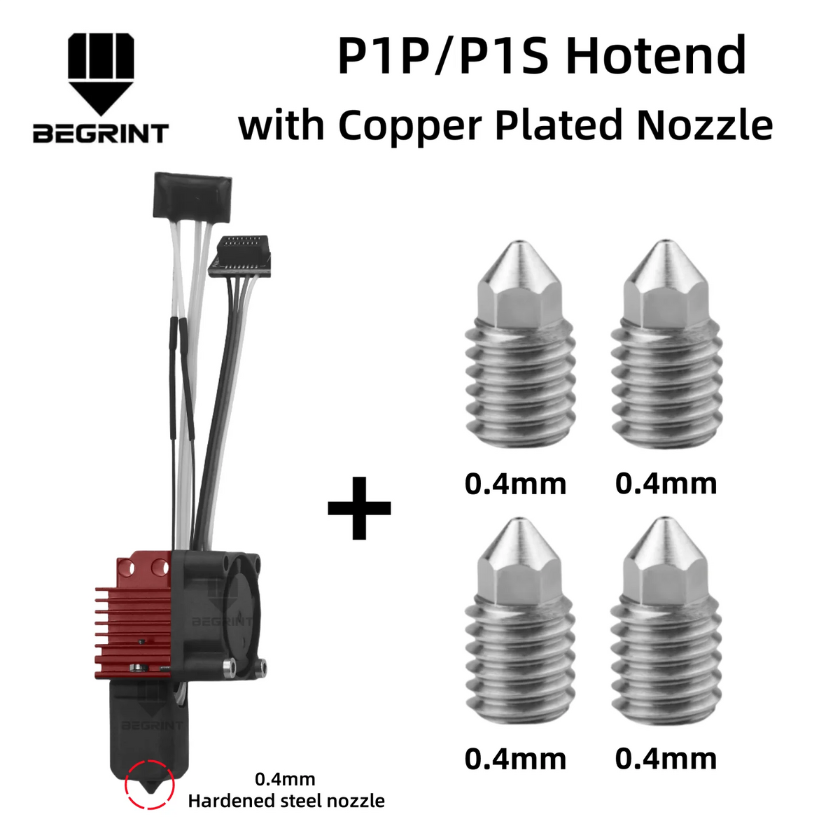 Complete Hotend Assembly Hotend For Bambu Lab X1 X1C P1P P1S with Fan Upgrade 2.0 with Nozzle Complete Bamboo Lab X1 Carbon