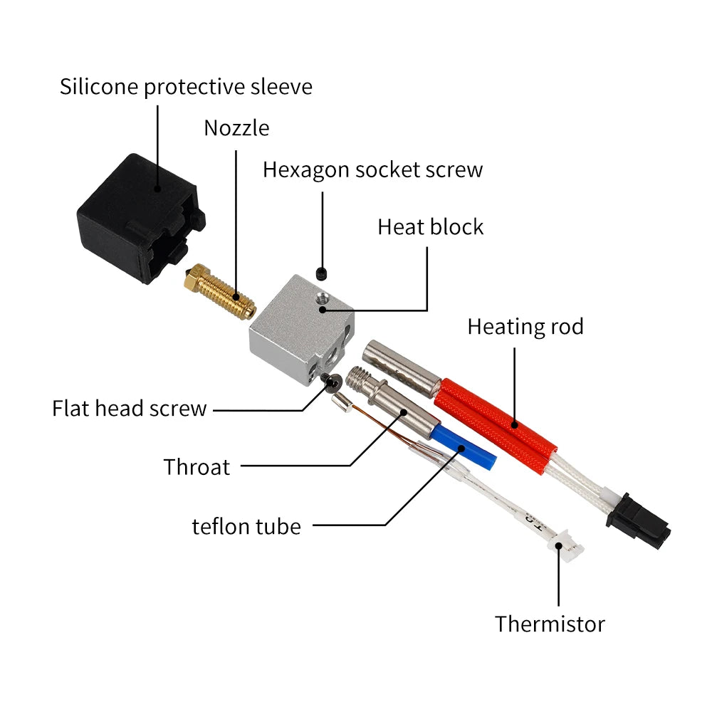 Hotend kit for Anycubic Kobra 2 Kobra 2 Series Neo Pro/Plus/Max Hot End Kit 24V 60W NTC 100K Kobra 2 Plus/2 Max/2 Neo/2 Pro