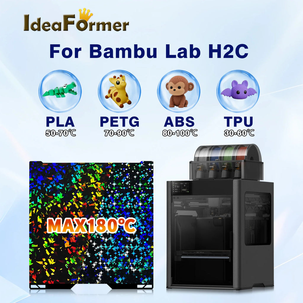 2026 A2L For Bambu Lab H2C Bed Double Sided A2L Bambulab Smooth Build Plate For Bambu Lab Accessories Spare Parts Bambu Heat Bed