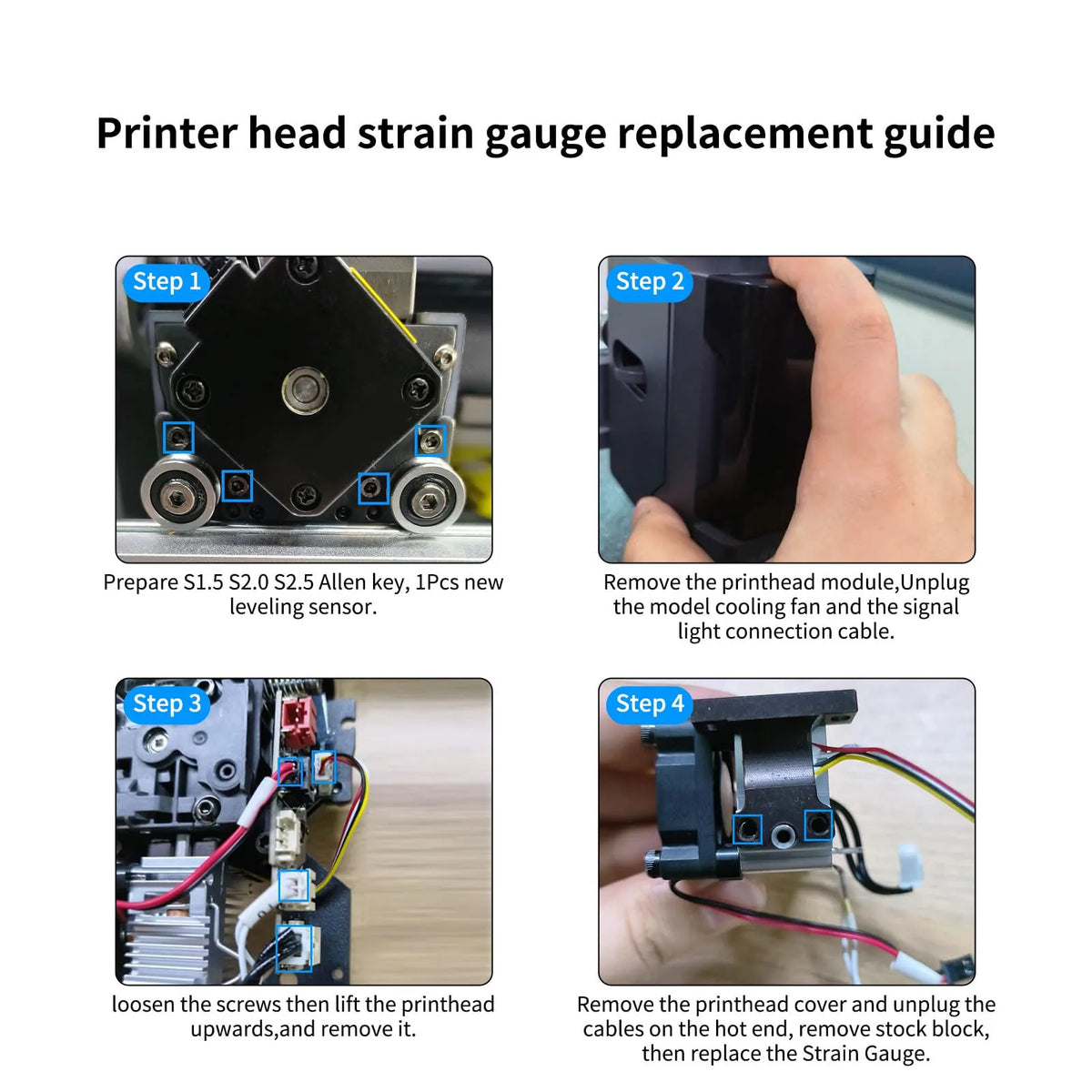 3D Printer Strain Gage Fit for Anycubic Kobra 3 Combo Hotend Mounting Block Sensor Replacement Extruder Accessories