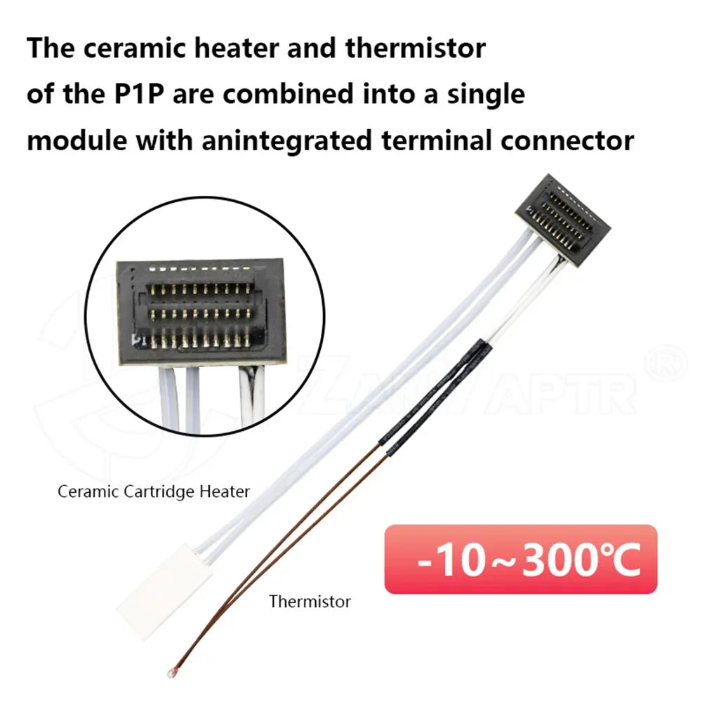 Bambu Lab P1P P1S X1C Hotend Accessory, 24V 65W Ceramic Heater with Thermistor Temperature Sensor