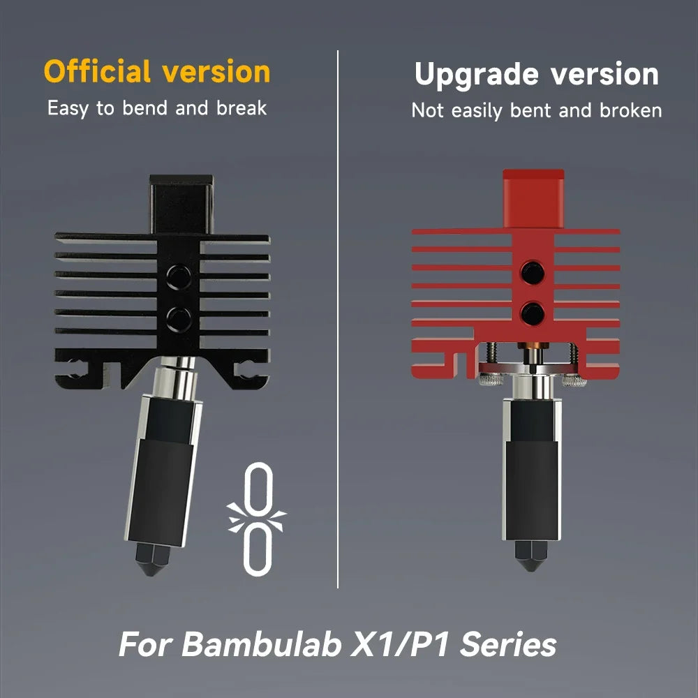 Complete Hotend Assembly Hotend For Bambu Lab X1 X1C P1P P1S with Fan Upgrade 2.0 with Nozzle Complete Bamboo Lab X1 Carbon