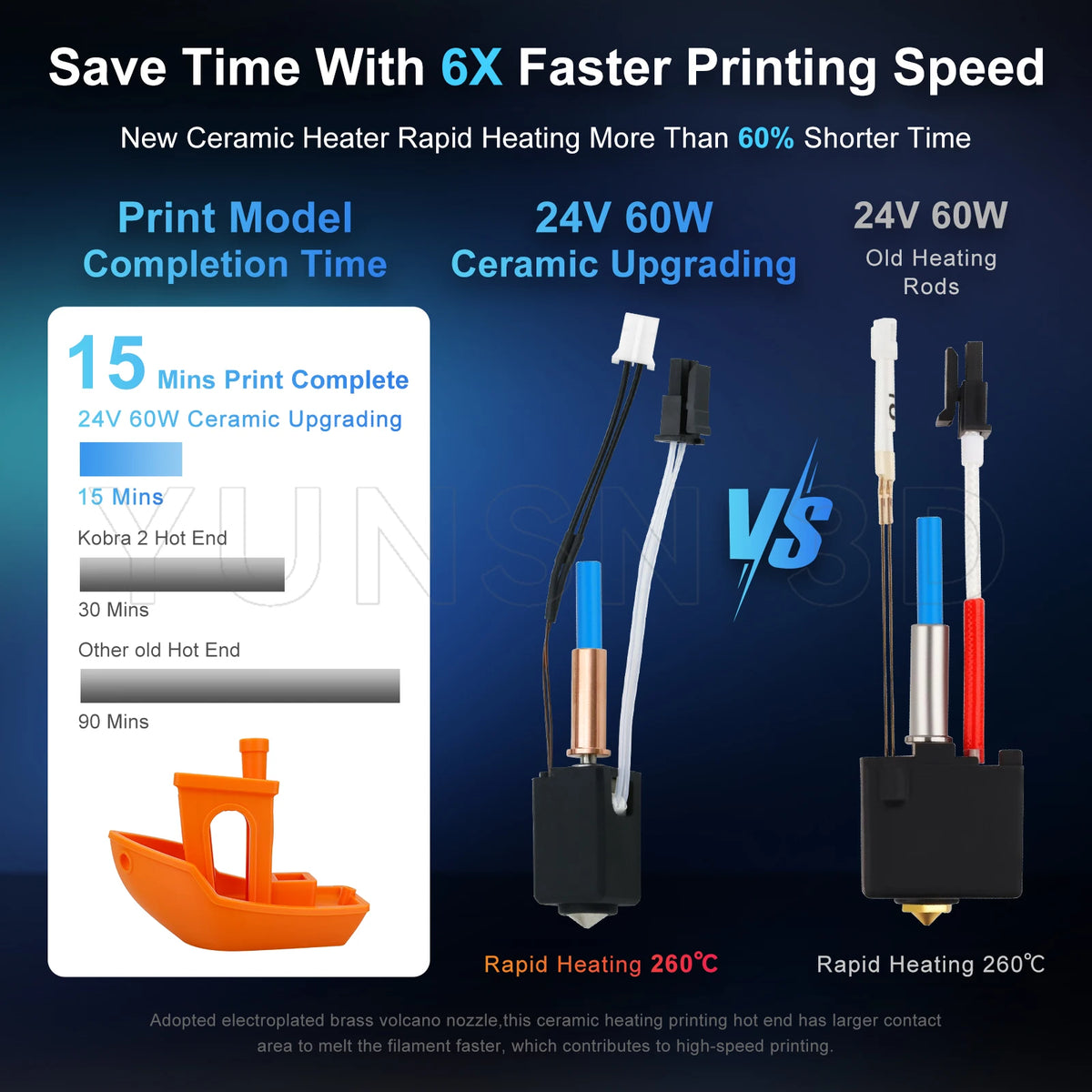 For Anycubic Kobra 2/Kobra 3 Hotend Anycubic Kobra 2 Max Hotend Upgrade High Speed 24V 60w Ceramic Heater Thermistor Kobra 2 Pro