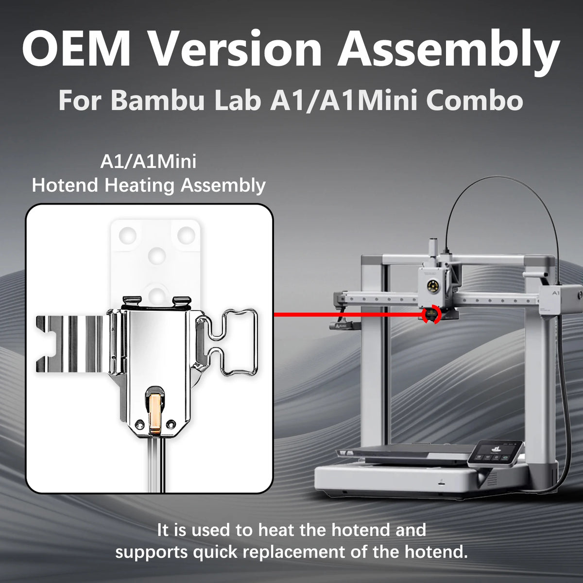 Upgraded Heating Assembly for Bambu Lab A1 Mini Hotend High Temperature Resistance for Bambu Lab A1 Mini Bambulab Accessories