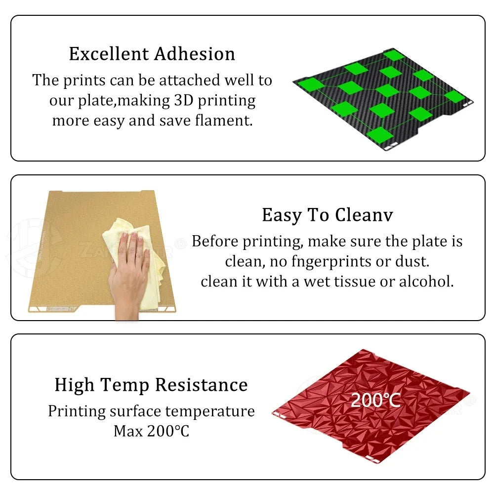 Bambu Lab H2C A2L 335*325mm Build Plate Dual Surface Smooth Textured Printing Bed Plate 3D Printer Replacement Accessories