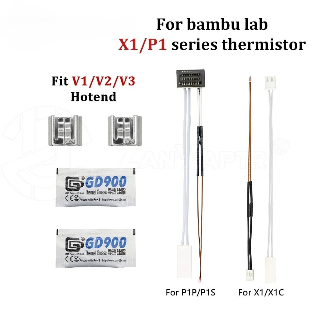 Bambu Lab P1P P1S X1C Hotend Accessory, 24V 65W Ceramic Heater with Thermistor Temperature Sensor