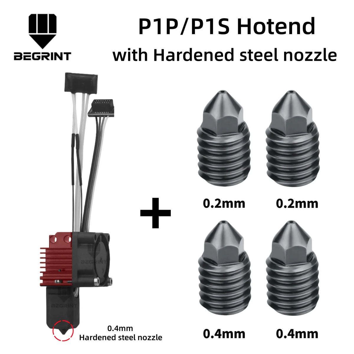 Complete Hotend Assembly Hotend For Bambu Lab X1 X1C P1P P1S with Fan Upgrade 2.0 with Nozzle Complete Bamboo Lab X1 Carbon