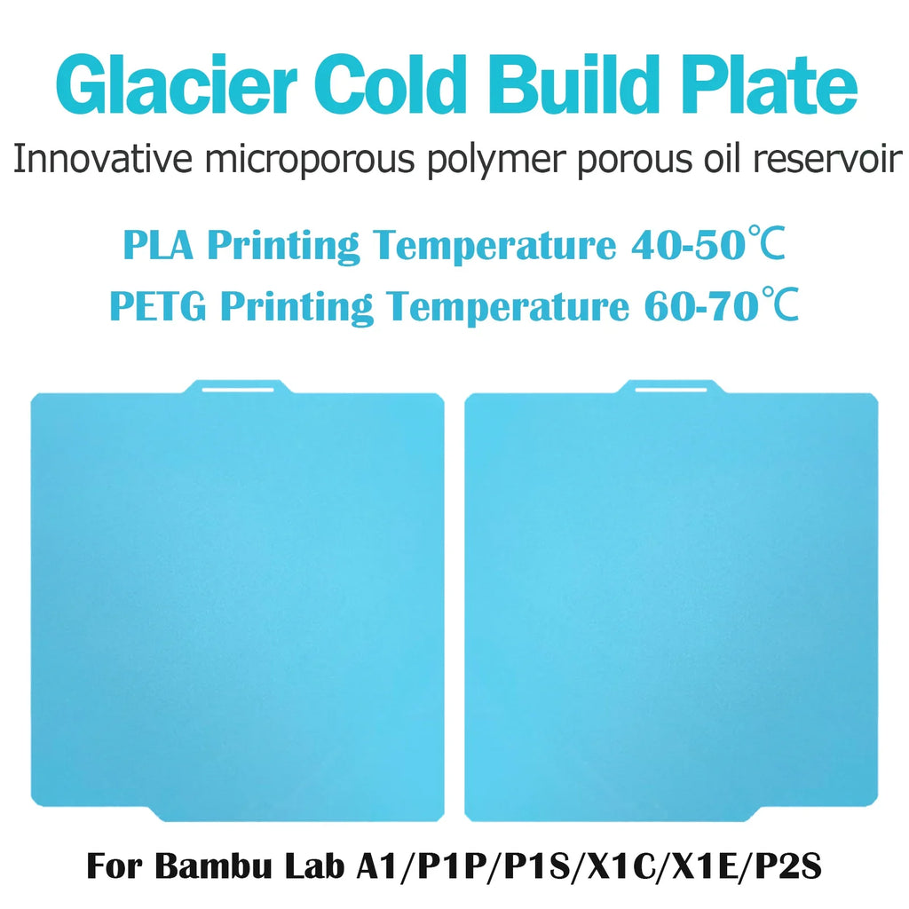 For Bambu Lab Cold Plate Low Temperature Plate For Bambu Lab A1 X1 X1C P1P P1S Spring Steel 257x257 Double Sided Bambulab P1 X1