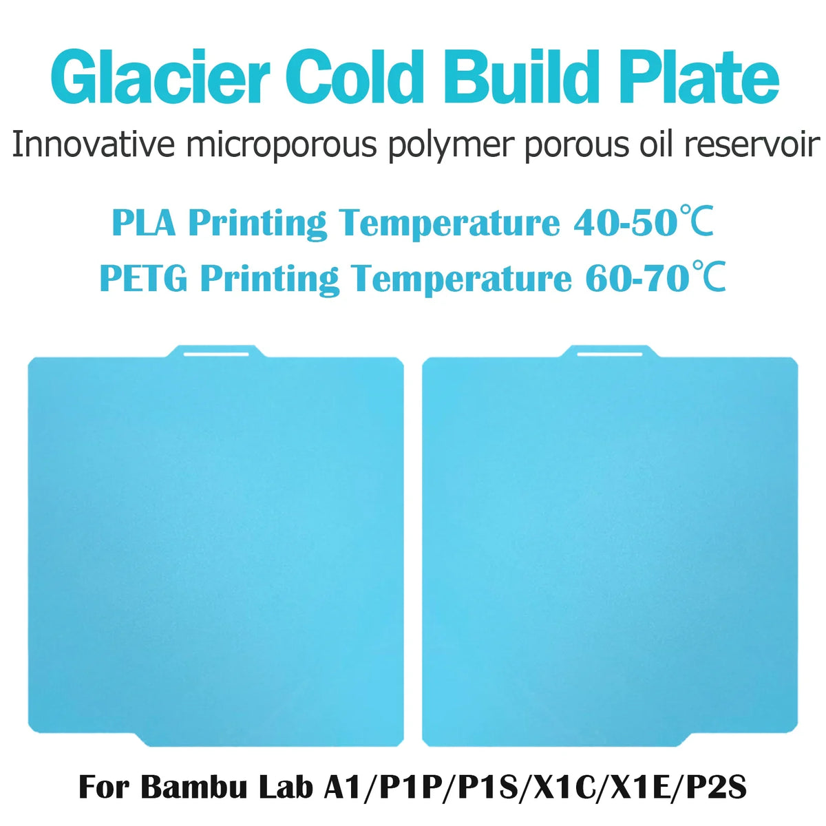 For Bambu Lab Cold Plate Low Temperature Plate For Bambu Lab A1 X1 X1C P1P P1S Spring Steel 257x257 Double Sided Bambulab P1 X1