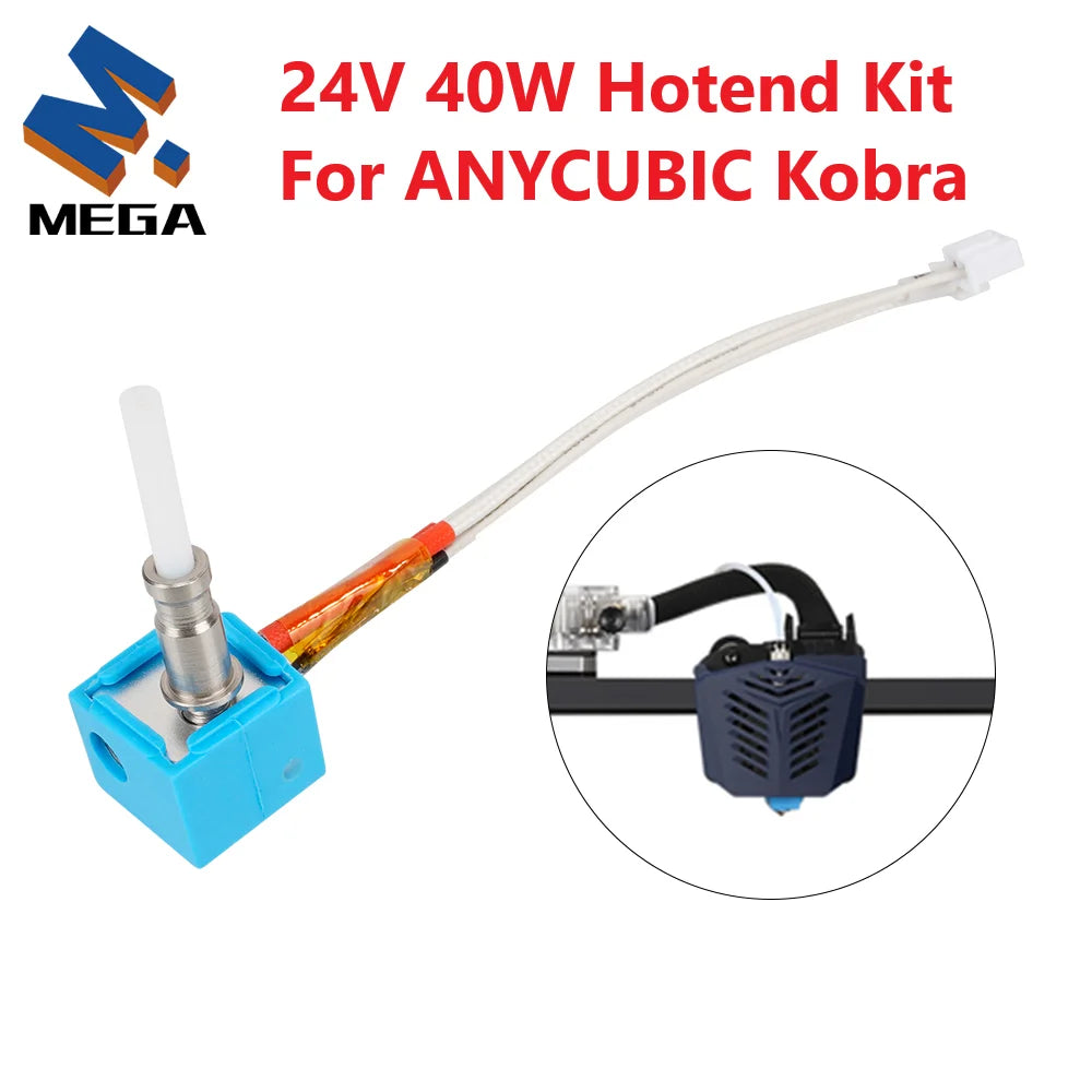 For Kobra Hotend 24V 40W Hotend Set For ANYCUBIC Kobra FDM 3D Printer 1.75MM for Feeding 3D Printer Extruder