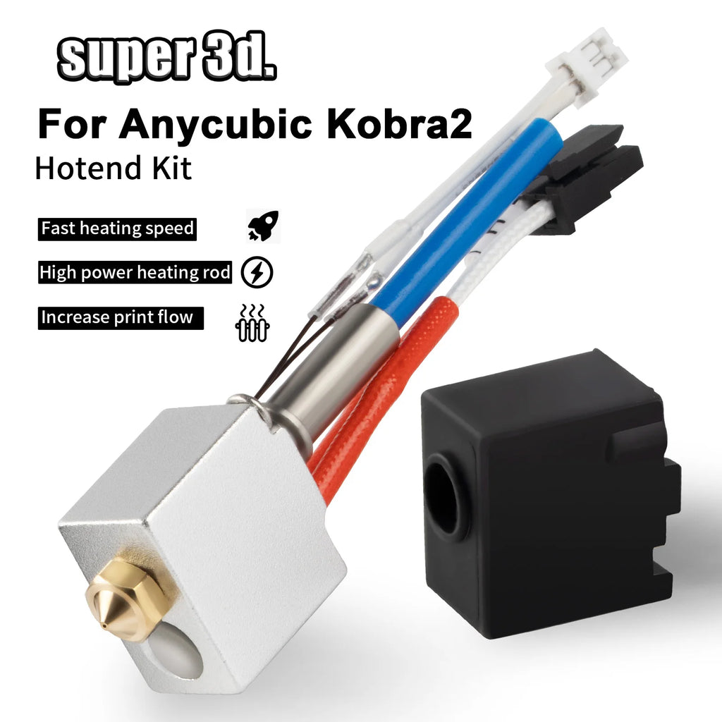 For Anycubic Kobra 2 Hotend 60W 24V Heating Tube Thermistor NTC100K For Kobra 2 Plus/2 Max/2 Neo/2Pro 3D Printer Parts Extruder