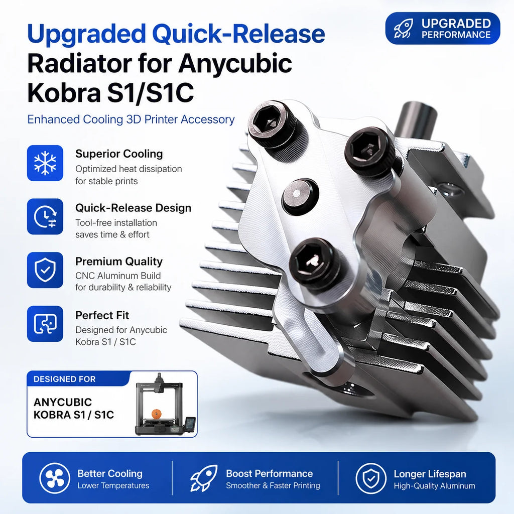 Quick Release Hotend Radiator Kit Anycubic Kobra S1/S1C/Combo, 0.2-0.8mm Interchangeable Hot End 3D Printer Extruder Parts