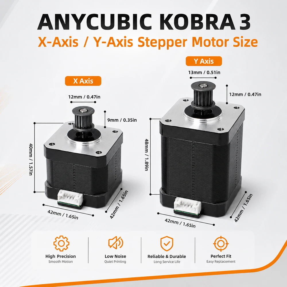 For Anycubic Kobra 3 X-Axis /Y-Axis Stepper Motor High Precision Smoath Motion And Low Noise For Kobra 3 3D Printer Parts
