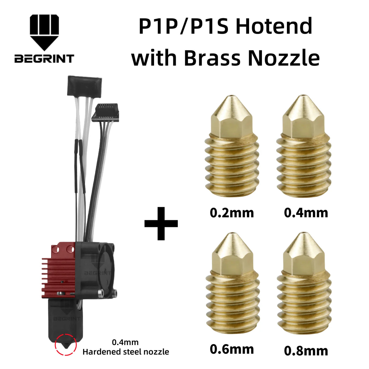 Complete Hotend Assembly Hotend For Bambu Lab X1 X1C P1P P1S with Fan Upgrade 2.0 with Nozzle Complete Bamboo Lab X1 Carbon