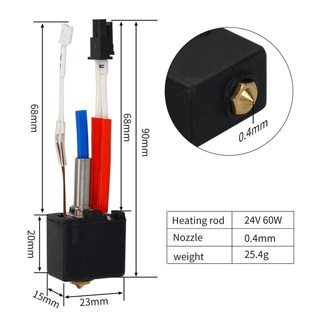 Kobra2 Hotend with Throat Nozzle Thermistor Heat Block Heating Rod Hot End for Anycubic Kobra 2 Plus Max Neo Pro 3D Printer Kits
