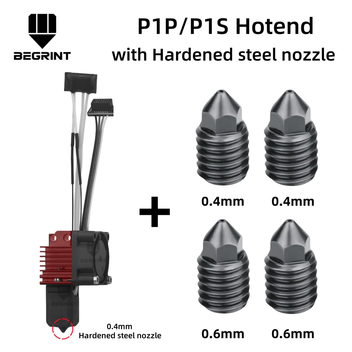 Complete Hotend Assembly Hotend For Bambu Lab X1 X1C P1P P1S with Fan Upgrade 2.0 with Nozzle Complete Bamboo Lab X1 Carbon