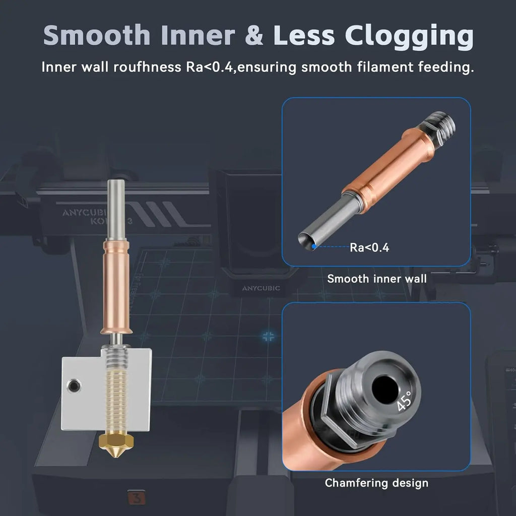 Anycubic Kobra 3/Kobra 3 V2 Combo Hotend with 0.4mm Brass Nozzle, Heater Cartridge Thermistor ,Support High Temperature