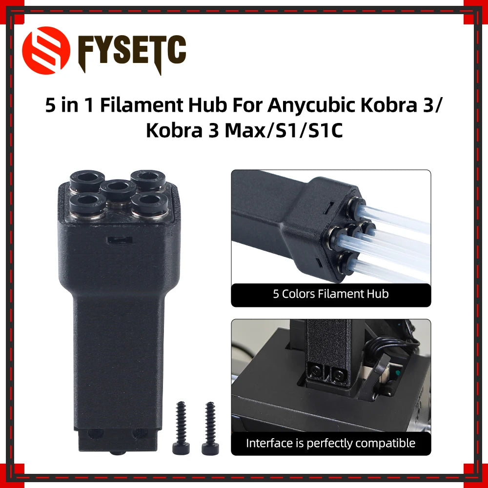Upgraded 5 in 1 Filament Hub For Anycubic Kobra 3/S1/S1C Convenient And Fast  Filament Hub  For 3D Printer Parts