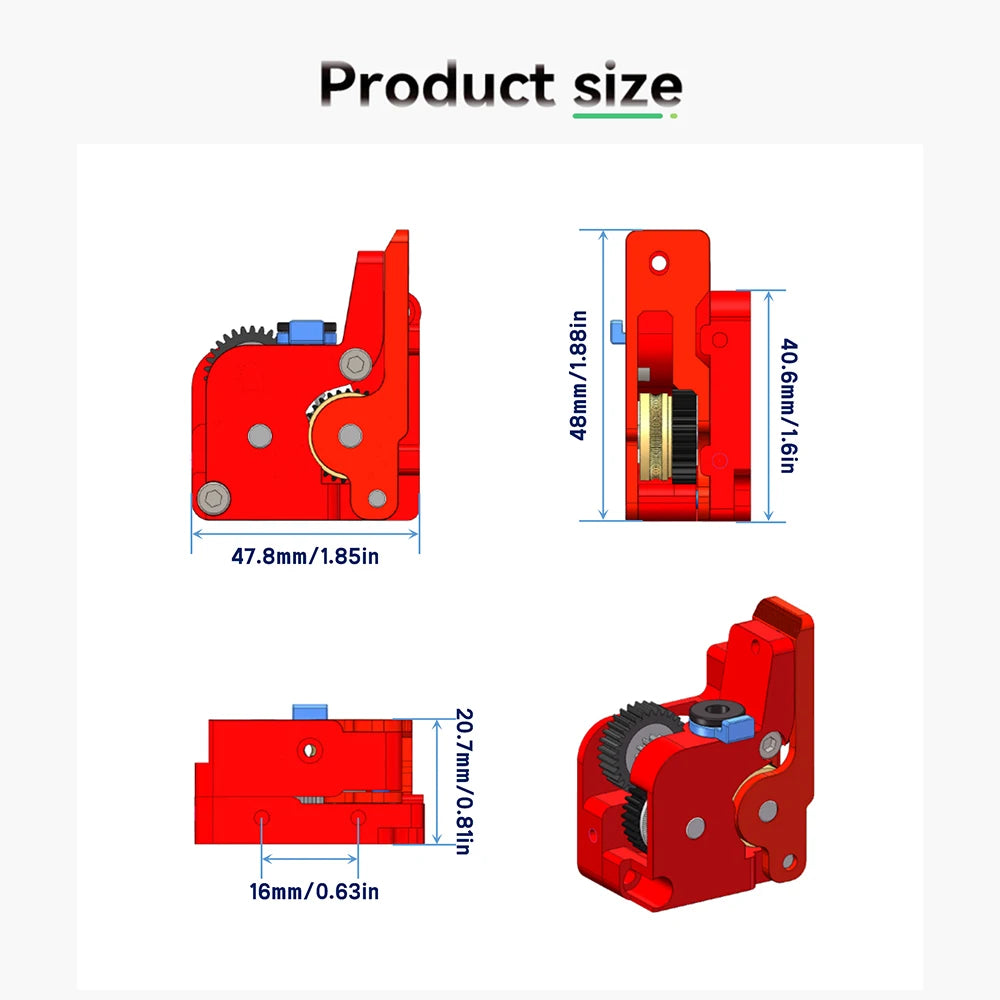 Upgraded for K1/K1MAX/K1C Extruder Kit Parts All Metal Design Extruder Dual Gear Drive Extrusion Stepping Motor 1.8 No Motor