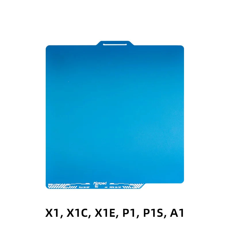 Mellow MintPad Cool Plate Build Surface for Bambu Lab X1 P1 A1 H2D — Dual-Sided Flexible Low-Temp Adhesion Print Bed