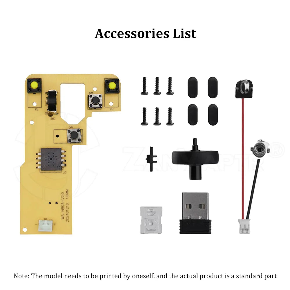 For Bambu Lab Wireless Mouse 002 DIY Creative Model Components for 3D Printer Parts Bambulab Hardware